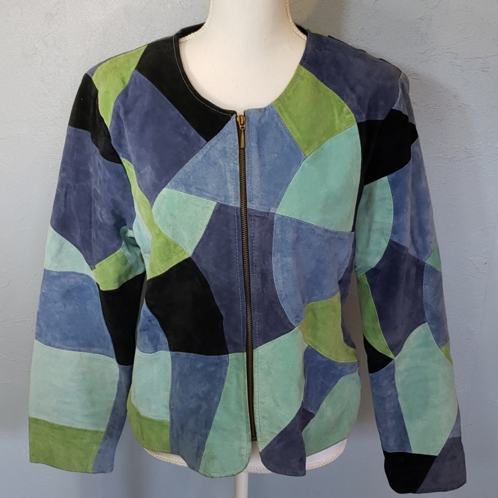 Vintage Karen Arnold Patchwork Leather Jacket